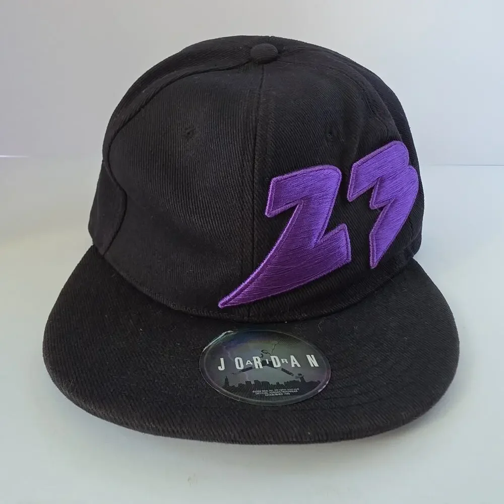 2004 Nike Air Jordan 23 Fitted Hat, Y2K, Black & Purple Cap Size 7 1/8